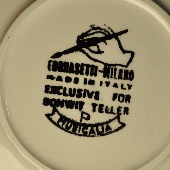 horns vintage Musicalia Bonwit Teller plates gold coaster (w1178) - Picture 4 of 4